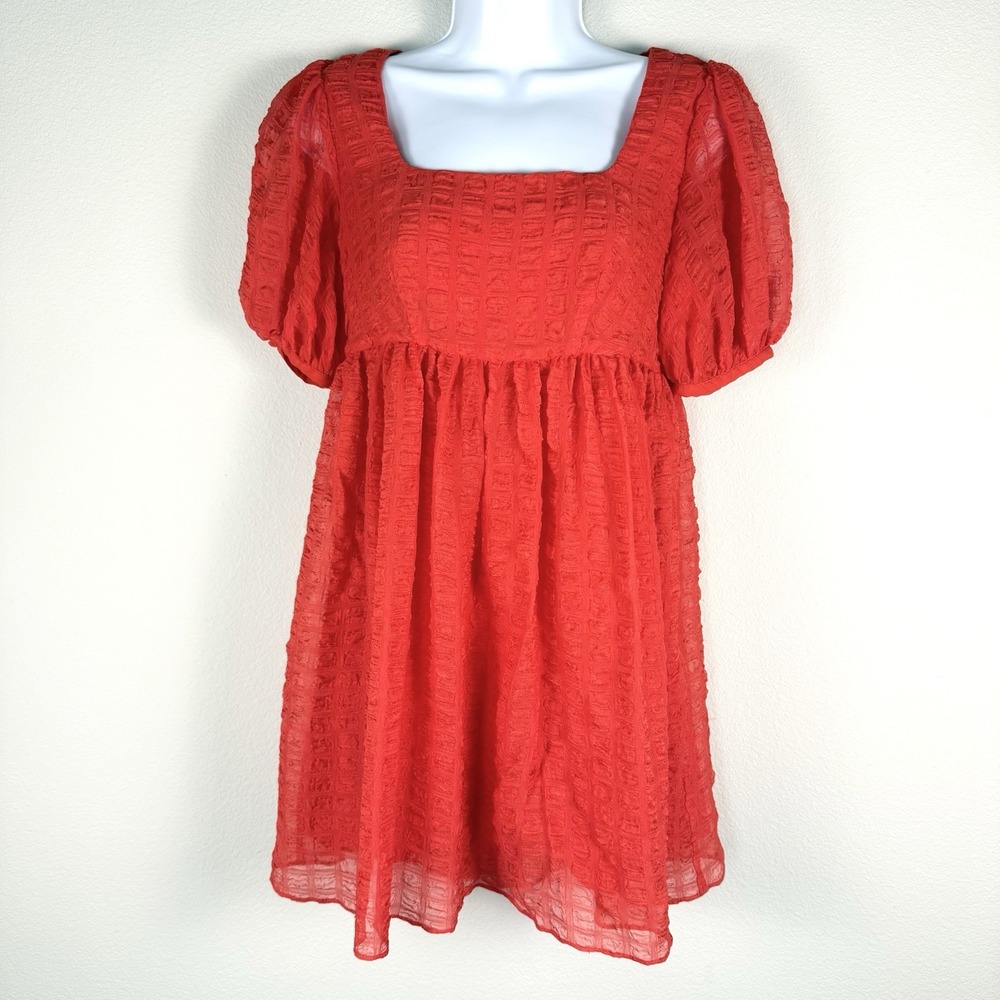 L'Academie Rene Babydoll Dress Womens XS Poppy Red Cottagecore Party Feminine